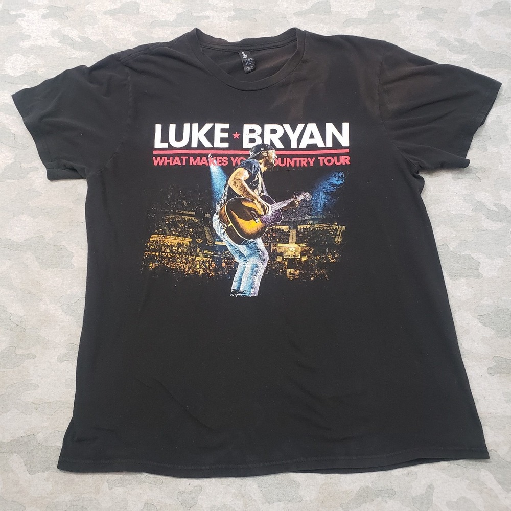 Luke Bryan Concert Tee Shirt Mens XL Black Short Sleeve What Makes You Country